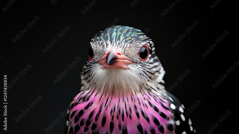 Obraz premium Colorful bird portrait, dark background, wildlife photography, nature