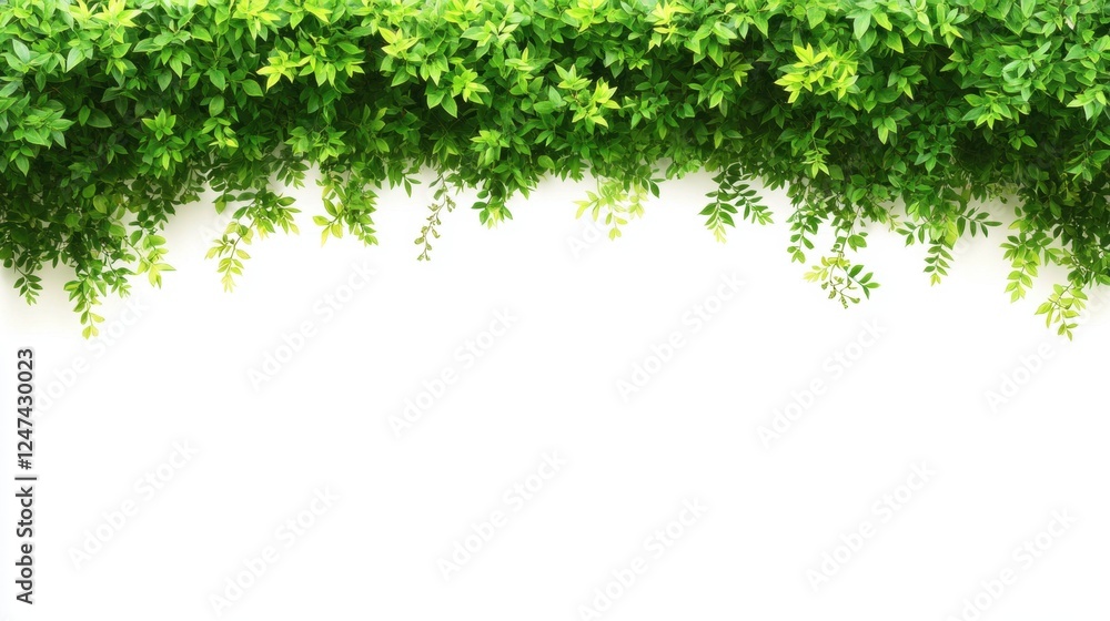 Lush Green Leaves Accentuating a Clean White Background for a Refreshing Natural Aesthetic Lush Green Leaves Accentuating a Clean White Background for a Refreshing Natural Aesthetic
