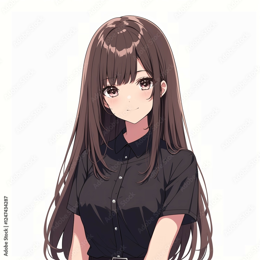 アニメ調の美少女の切り抜き用素材 アニメ調の美少女の切り抜き用素材