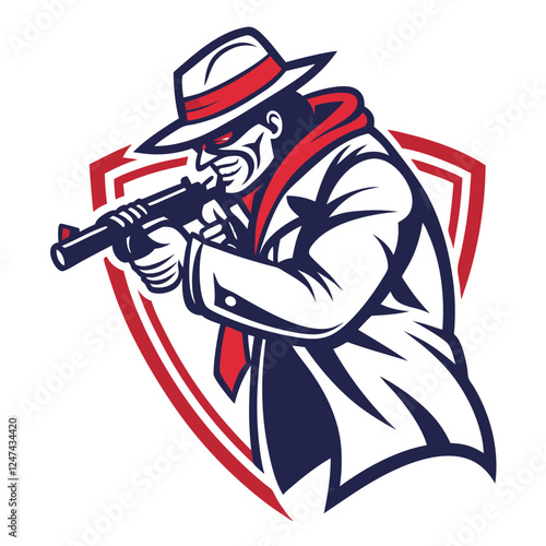 The Mafia mascot Esport Logo  Vector