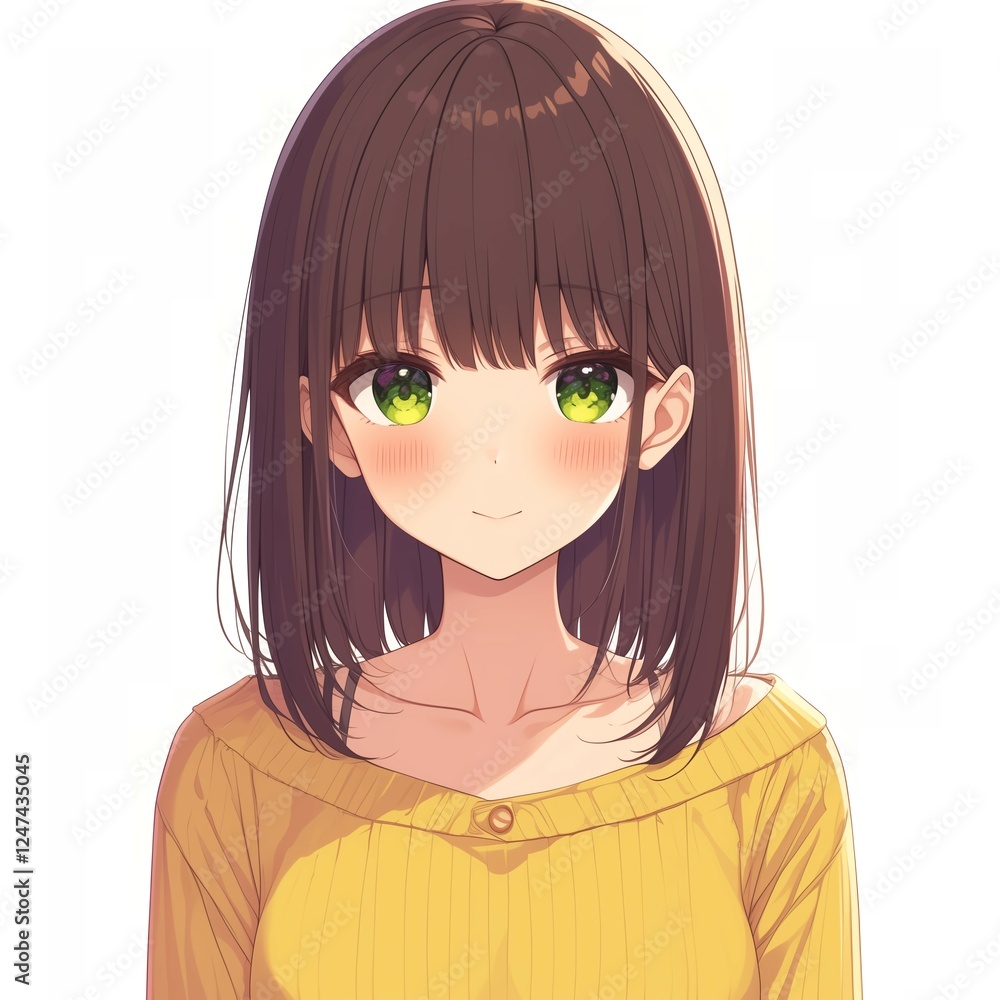 アニメ調の美少女の切り抜き用素材