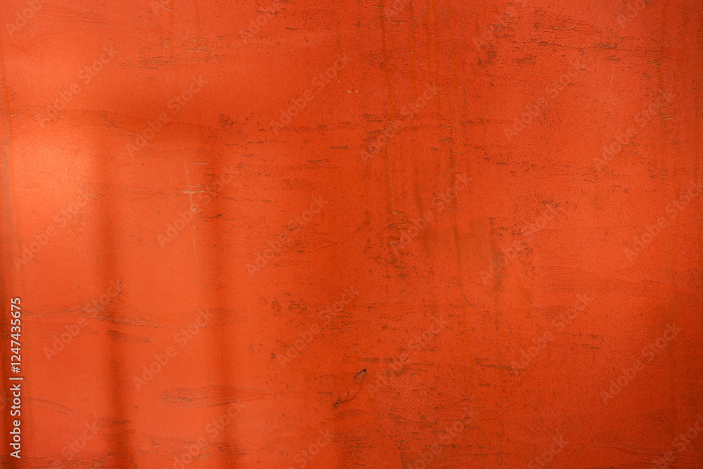 Obraz premium Empty red textured wall close up with shadows. Sparse texture and background