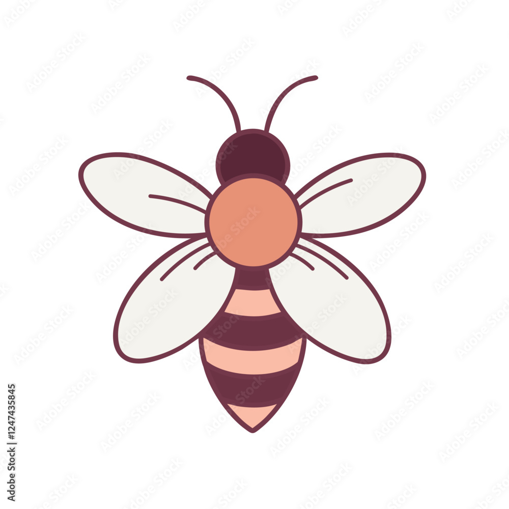 Obraz premium Wild bee botanical illustration