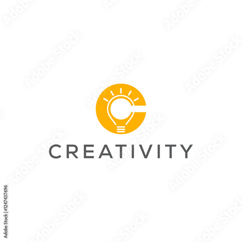 Creativity Letter C Bulb logo fuses typography with innovation, creating a striking brand identity corporate image in an editable vector format.