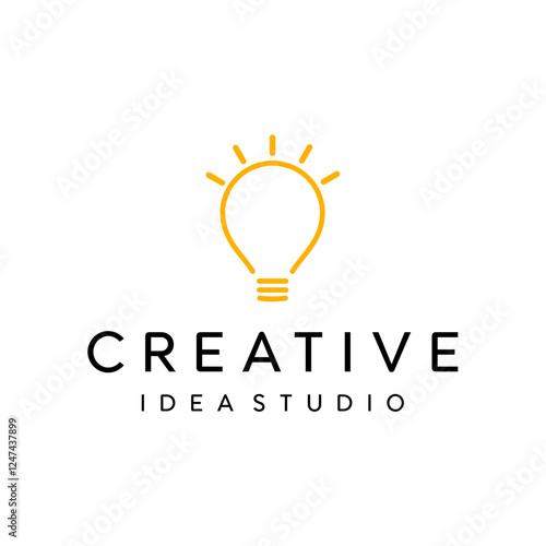 Creativity Idea Studio Bulb logo represents bright concepts and limitless ideas, reinforcing a visionary brand identity corporate image in an editable vector format.