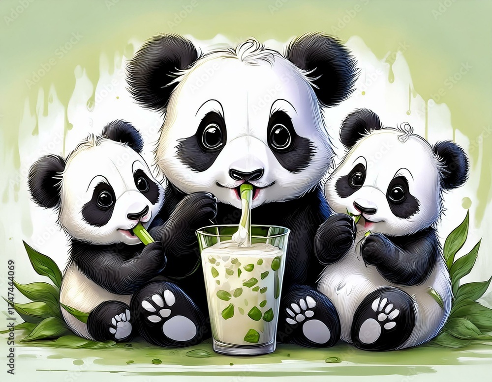 Naklejka premium cuccioli di panda