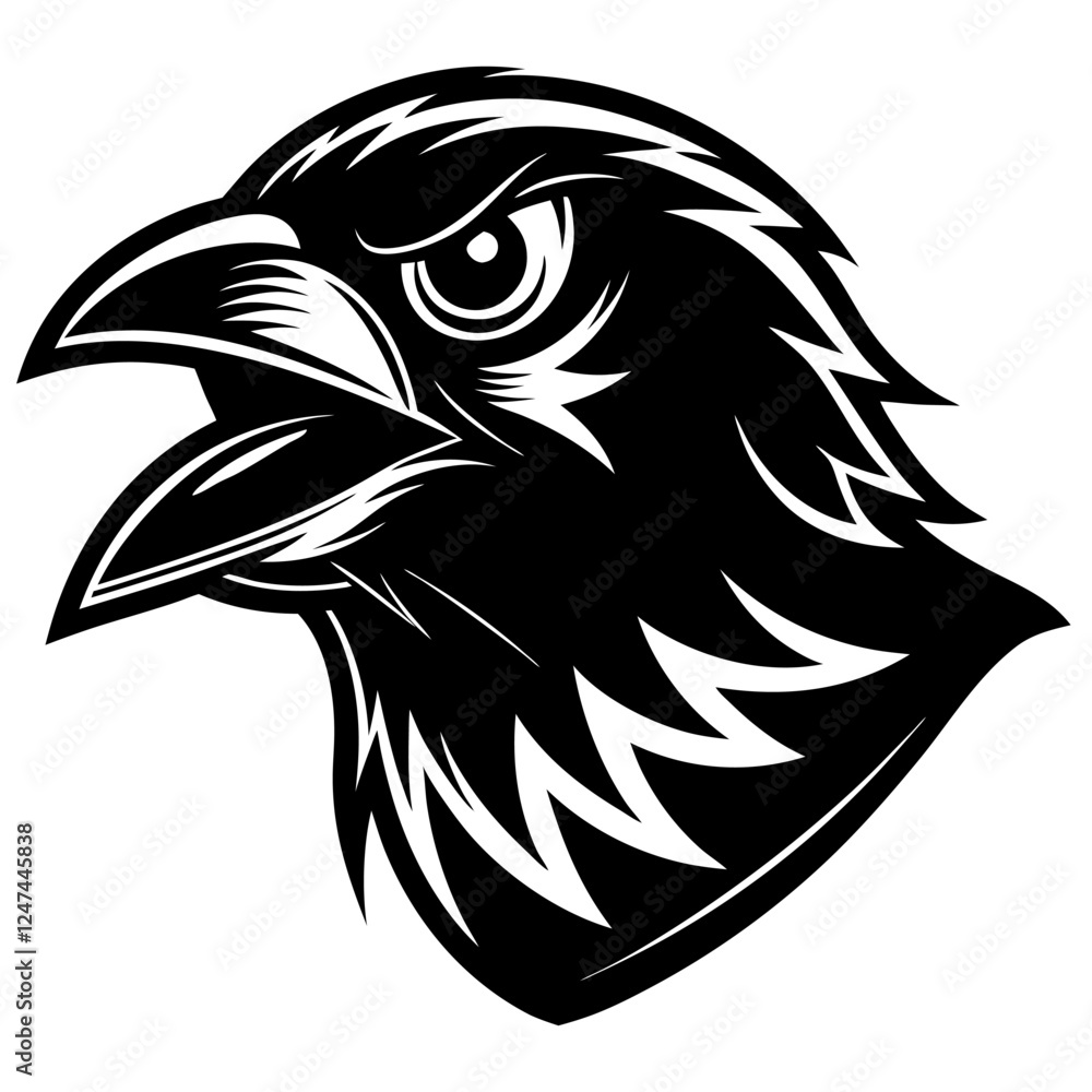 Fototapeta premium Finch Bird Vector Illustration – Cartoon, Clipart & Line Art on White Background, High-quality finch bird vector illustration, perfect for clipart, cartoons, line art, and digital designs.