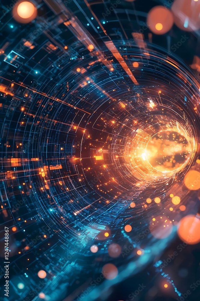 Fototapeta premium Abstract technology communication background featuring intricate digital designs