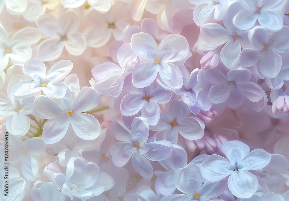 Beautiful Lilac Flowers in Full Bloom, Pastel Spring Elegance Beautiful Lilac Flowers in Full Bloom, Pastel Spring Elegance
