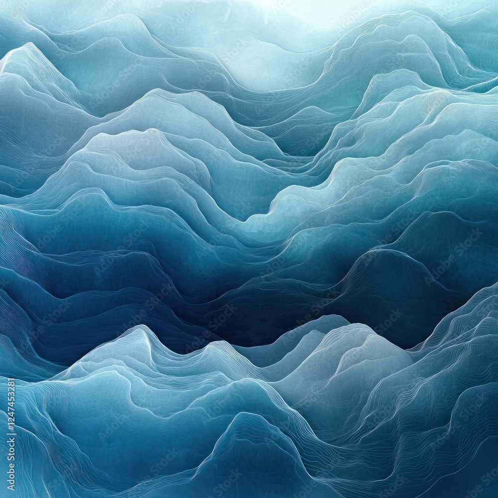 Obraz premium Abstract blue waves, ocean texture, calm sea, background design, website decor