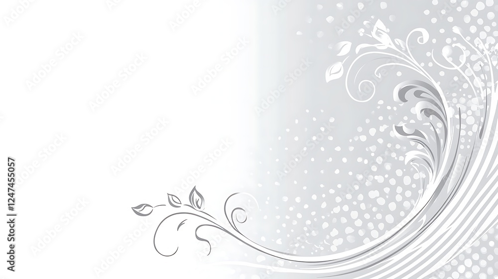 Elegant Silver Floral Design Background Image Elegant Silver Floral Design Background Image