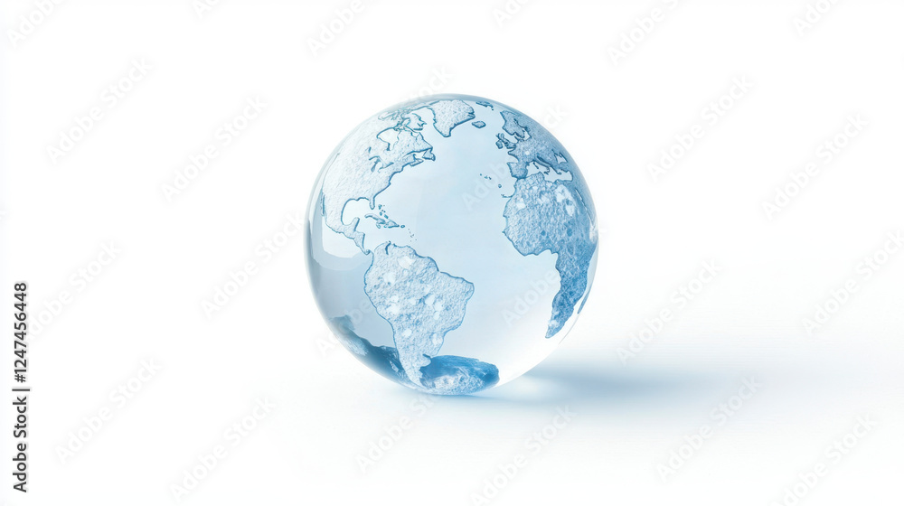 Fototapeta premium World Water Day water freshwater. Globe made of freshwater highlighting global importance