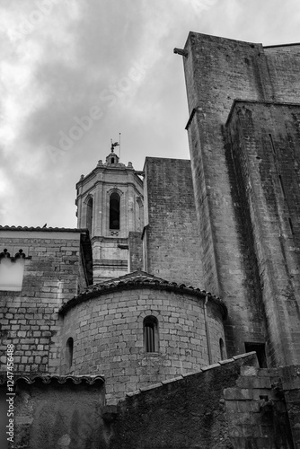 Back view of the Girona cathedral