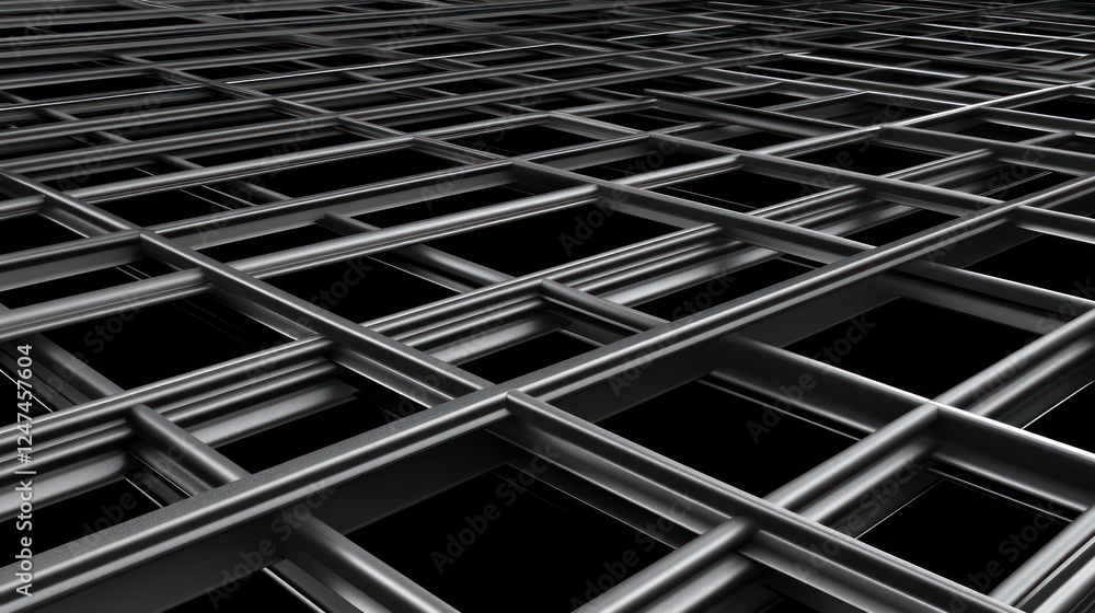 Abstract grid receding into dark background; digital design, tech texture Abstract grid receding into dark background; digital design, tech texture