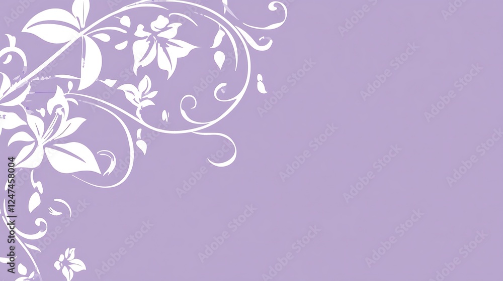 Lavender Background with White Floral Design Lavender Background with White Floral Design