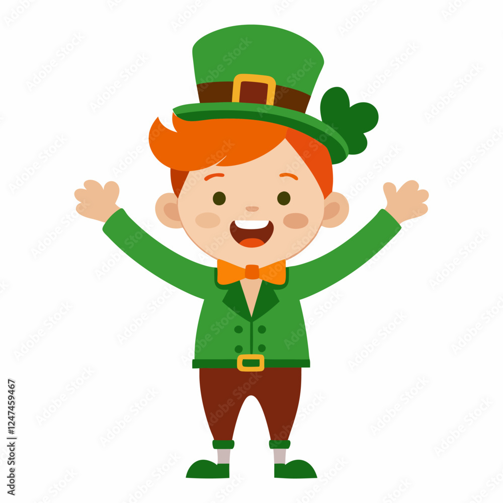 Little Man Celebrates St. Paddys Day. A little cartoon man celebrates St. Patricks Day vector illustration with a white background Little Man Celebrates St. Paddys Day. A little cartoon man celebrates St. Patricks Day vector illustration with a white background