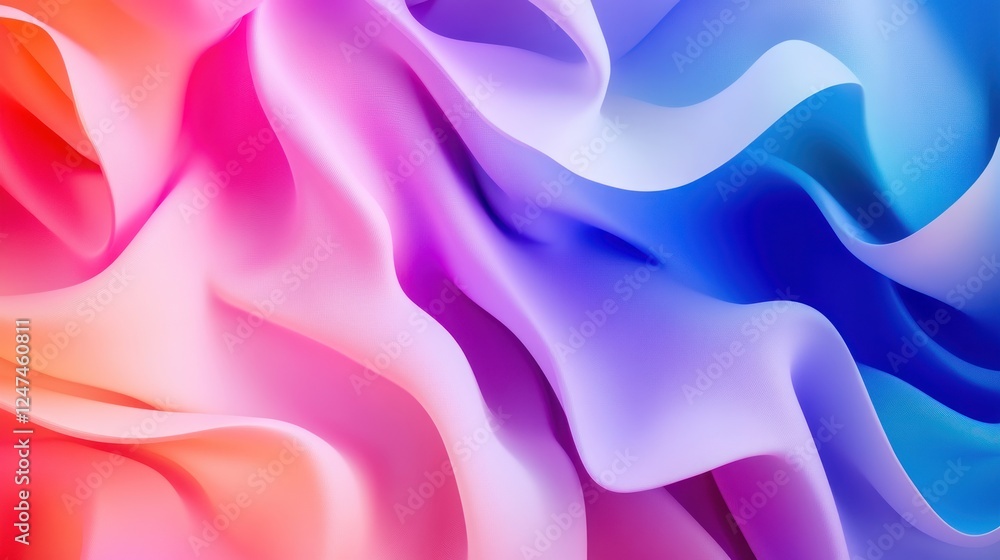 Obraz premium Colorful fabric waves, abstract background, digital art, website design