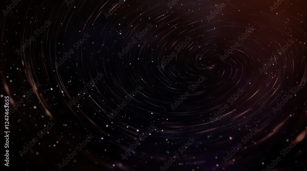 Fototapeta premium Cosmic swirl galaxy background, star trails, night sky, abstract design