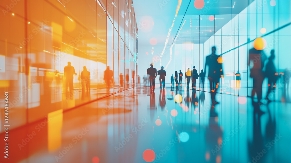 custom made wallpaper toronto digitalabstract professional business team people connection of line from nail node to node on cityscap and skyline background , innovation networking concept