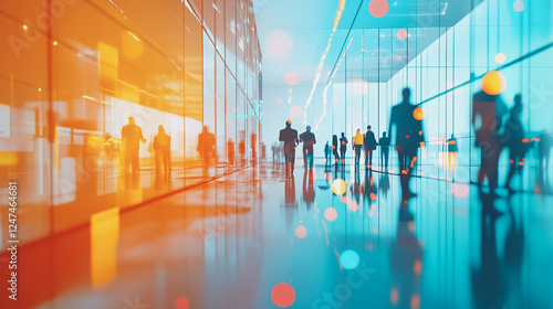 Wallpaper Mural abstract professional business team people connection of line from nail node to node on cityscap and skyline background , innovation networking concept Torontodigital.ca