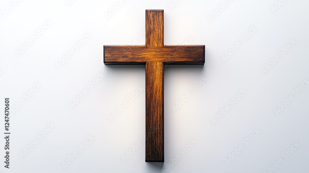 Simple wooden cross isolated on white background. Simple wooden cross isolated on white background.