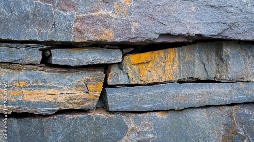 Grey, orange stone wall texture; outdoor closeup; construction background; design element Grey, orange stone wall texture; outdoor closeup; construction background; design element