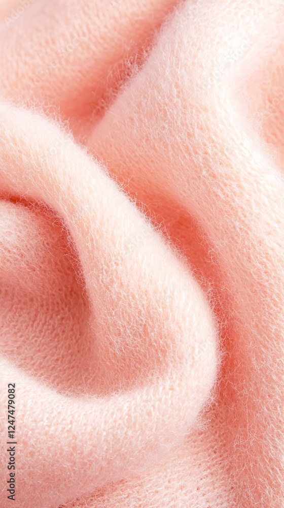 Fototapeta premium Soft pink fabric texture with cozy, warm feel, perfect for branding mockups