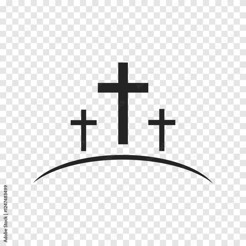 Obraz premium Cross symbol. Three crosses. Calvary. Vector.