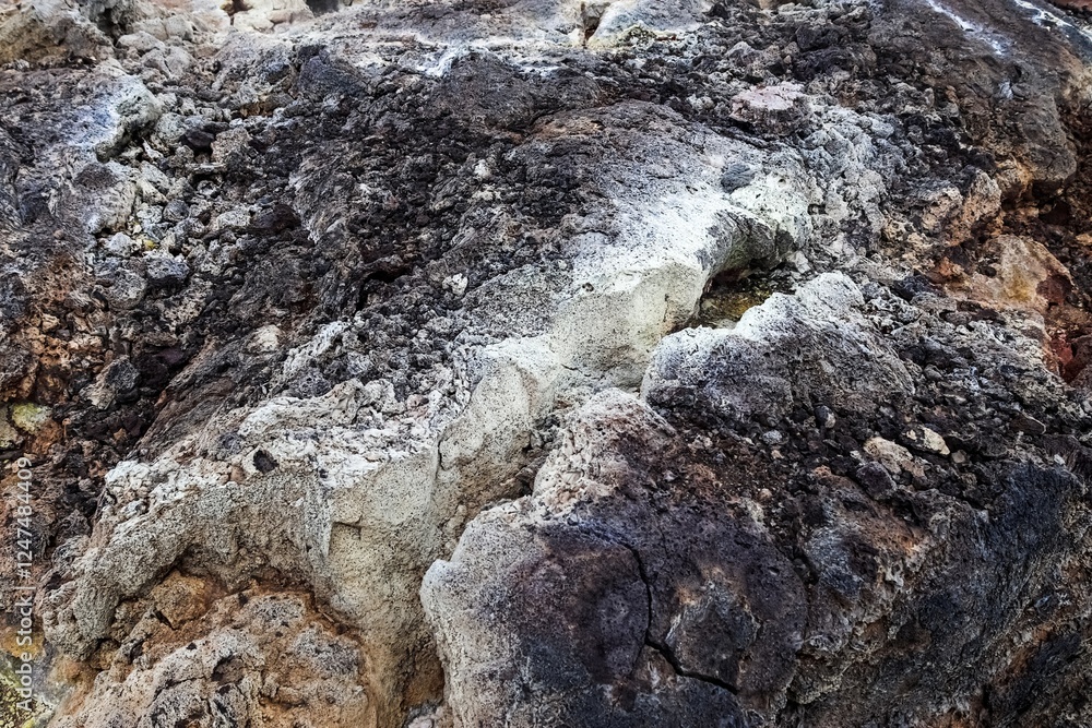 Geothermal area showing colorful rhyolite rocks and sulfur deposits in iceland Geothermal area showing colorful rhyolite rocks and sulfur deposits in iceland