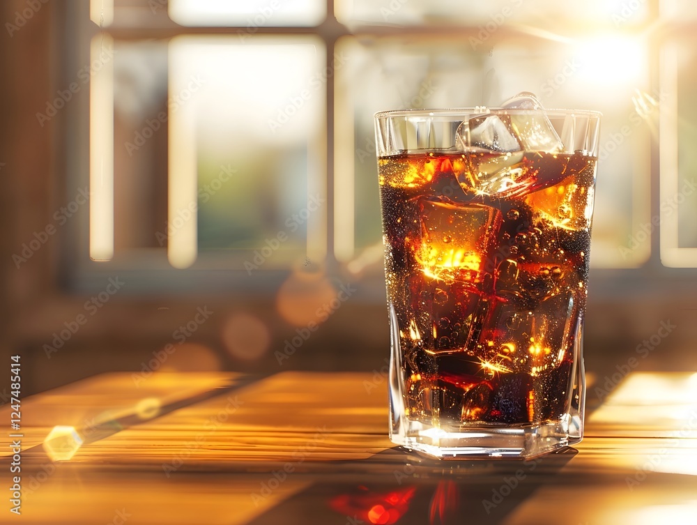 Tasty Cola Coffein refreshing drink healthy beverage in a glass Tasty Cola Coffein refreshing drink healthy beverage in a glass