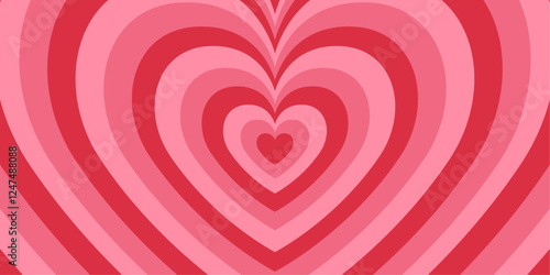 Abstract pink and red heart pattern background symbolizing love, romance, passion, Valentine's Day, wedding, affection, emotions, romantic relationships, decorative design, and holiday celebration.