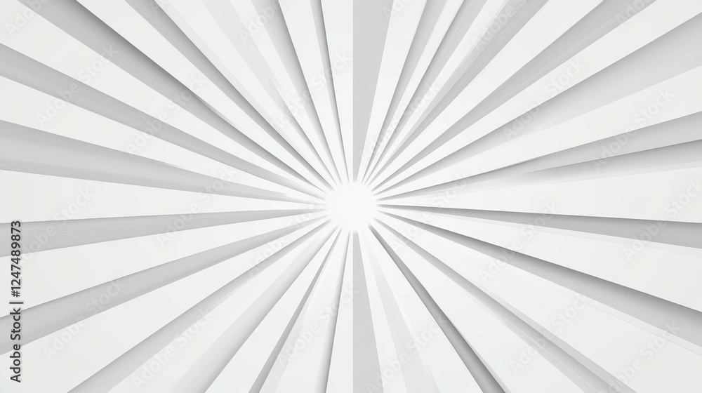 Obraz premium A stylish gray backdrop adorned with white radial rays, creating a starburst effect that captures the essence of sunlight.
