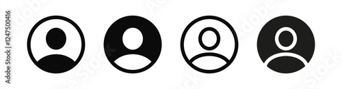 Vector user icon. Version on black and white background, line. Vector 10 eps.