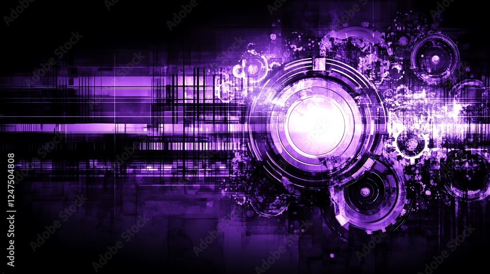Obraz premium Purple Tech Abstract Background (1)