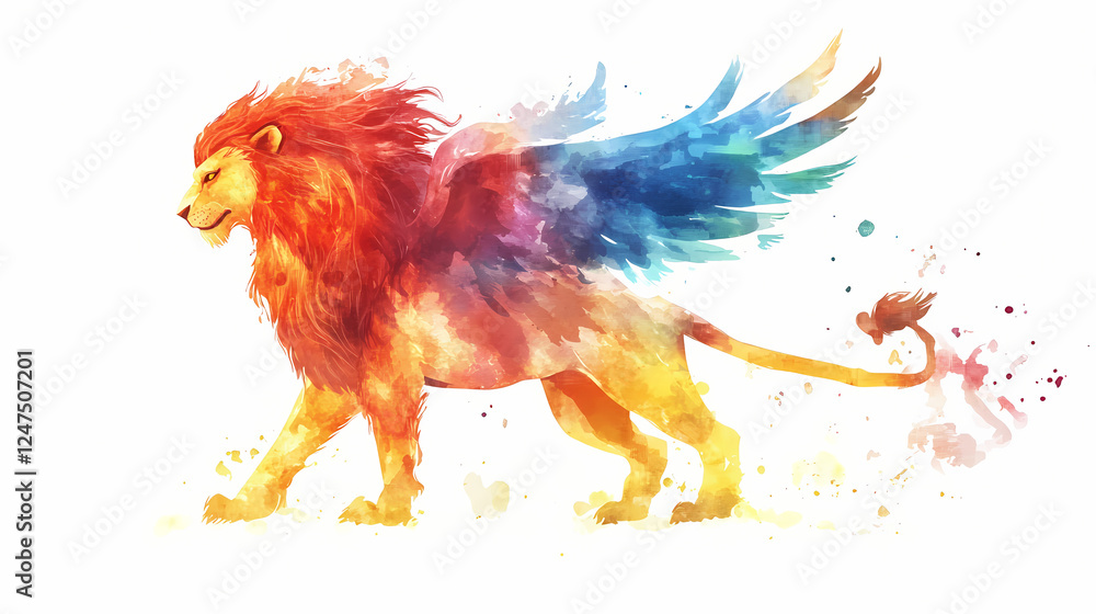Obraz premium vibrant watercolor mythical creature