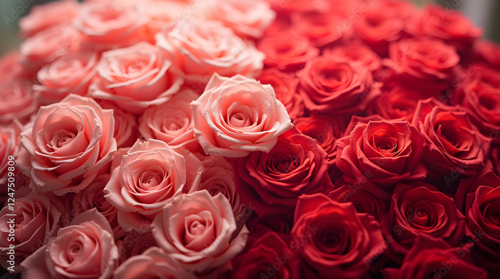 Close-Up of a Beautiful Bouquet of Pink and Red Roses: Romantic Floral Arrangement, Perfect for Valentine's Day, Anniversaries, and Special Occasions Close-Up of a Beautiful Bouquet of Pink and Red Roses: Romantic Floral Arrangement, Perfect for Valentine's Day, Anniversaries, and Special Occasions