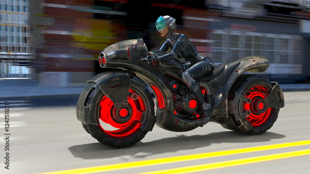 Obraz premium スーパーウーマンライダー 3DCGレンダリング