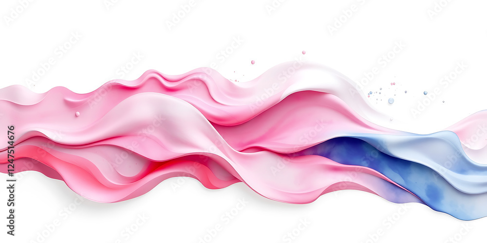 Flowing Pink Green Fabric, green silk cloth flows beautifully on isolated background Flowing Pink Green Fabric, green silk cloth flows beautifully on isolated background