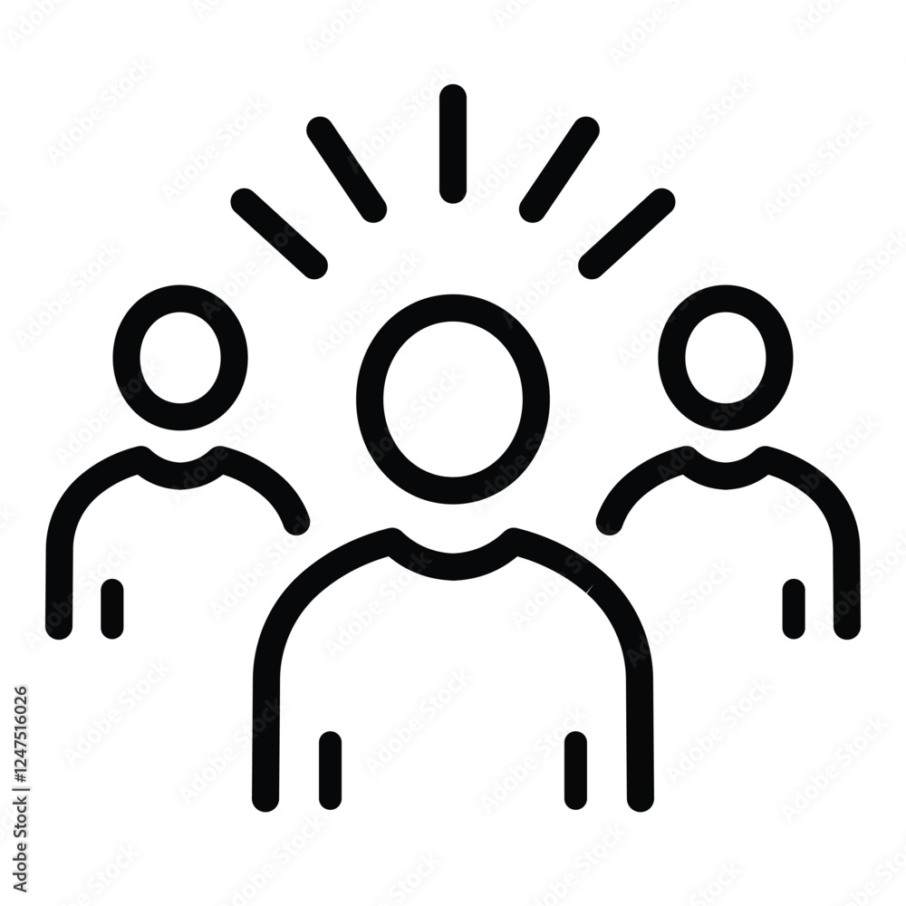 Teamwork Collaboration Concept Outline Icon Isolated On White Background Teamwork Collaboration Concept Outline Icon Isolated On White Background