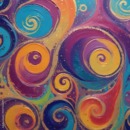 Acrylic Paint Swirls with Glitter Abstract paint