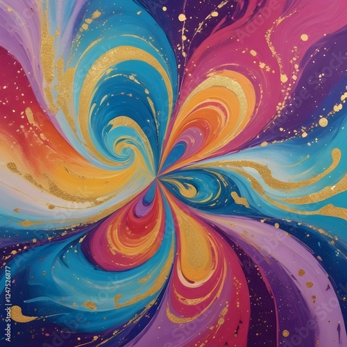 Acrylic Paint Swirls with Glitter Abstract paint