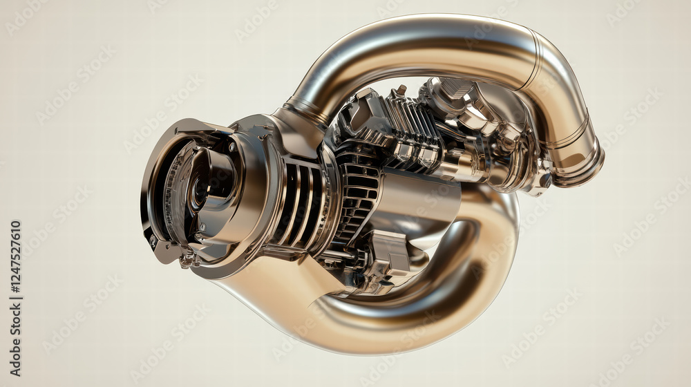 detailed view of turbocharger showcasing its intricate design and components, highlighting engineering marvel behind modern engines detailed view of turbocharger showcasing its intricate design and components, highlighting engineering marvel behind modern engines
