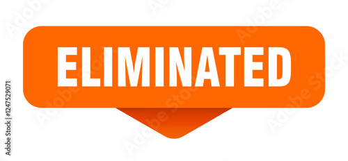 eliminated sticker. eliminated sign on transparent background