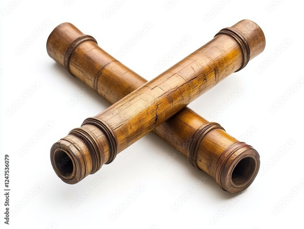 Two old, rolled scrolls with a worn parchment texture, set against a white background. Provided as a transparent PNG. Two old, rolled scrolls with a worn parchment texture, set against a white background. Provided as a transparent PNG.