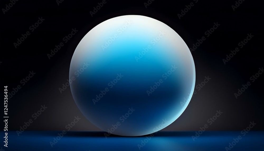 Blue white sphere color gradient abstract minimal background on black backdrop Blue white sphere color gradient abstract minimal background on black backdrop