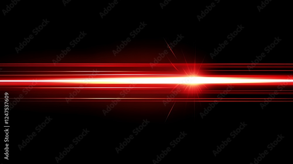 Fototapeta premium Red light streak, dark background, motion