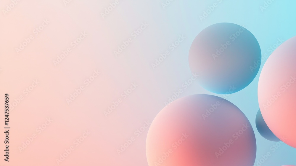 Abstract pastel banner featuring asymmetrical organic shapes in blush and sky blue, minimal yet artistic composition Abstract pastel banner featuring asymmetrical organic shapes in blush and sky blue, minimal yet artistic composition