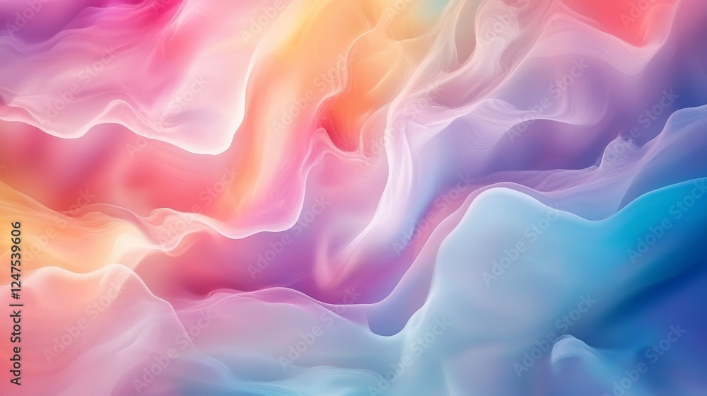 Fototapeta premium Multicolored motion blur lines flowing diagonally, soft glowing edges, high energy and fast-paced vibe