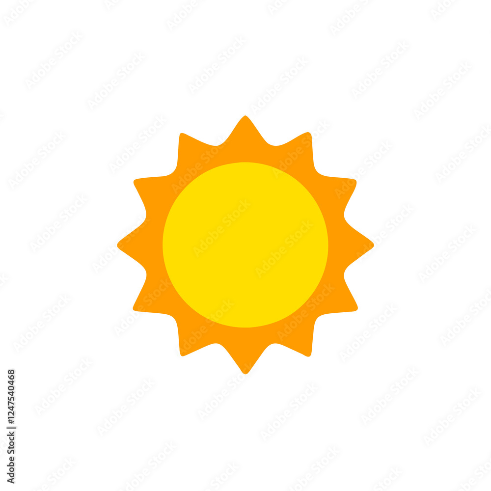 flat sun icon vector illustration flat sun icon vector illustration