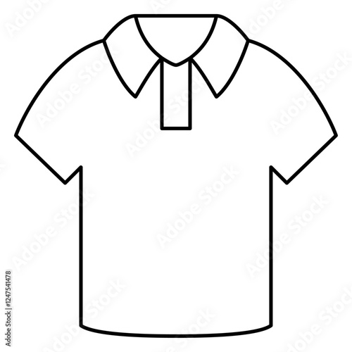 Icon of a polo shirt with short sleeves, buttoned collar, casual look, relaxed fashion for everyday wear, summer activities,  sporty, stylish outfits and comfortable, versatile clothing choices.